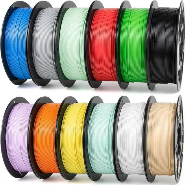 Main image of iSANMATE Rapid PLA Filament 1.75mm 12KG, 3D Printer Filament Bundle, Dimensional Accuracy ±0.02mm, Black, White, Red, Green, Skin, Gray, Yellow, SkyBlue, Blue,Grassgreen, Orange, Lightpurple
