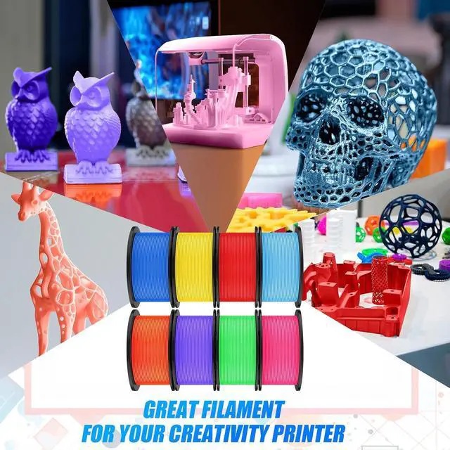 Alt view image 7 of 7 - Pangda 3D Printer Filament Bundle 1.75mm Multicolor Matte or Silk PLA Filament 3D Printing Material for Halloween Thanksgiving Day Christmas Easter Holiday Crafting Decorations(Dazzling Color)