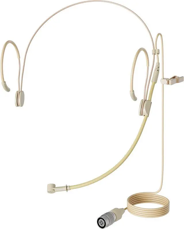 Main image of J K MIC-J 069 Headset Microphone Compatible with Audio-Technica Bodypacks | Unidirectional Headworn Microphone Earhook Mic with Hirose 4-Pin Plug, Compatible with Audio-Technica Wireless Transmitters