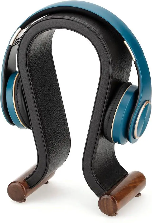 Alt view image 2 of 7 - ONEGenug Wooden Headset Stand,Universal Earphone Hanger Holder for Gaming Headsets & DJ Studio Headphones Desktop Headphone Rack for All Headphone Size