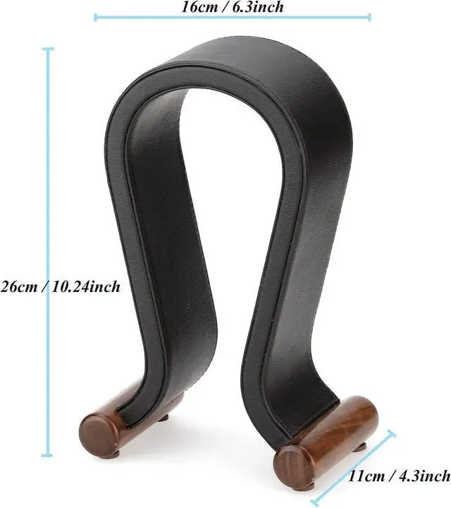 Alt view image 5 of 7 - ONEGenug Wooden Headset Stand,Universal Earphone Hanger Holder for Gaming Headsets & DJ Studio Headphones Desktop Headphone Rack for All Headphone Size