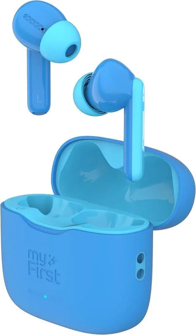 Main image of myFirst Carebuds Kids Earbuds Bluetooth 85dB Volume Limit for Small Ears | Anit-lost strap, 6 size ear tips, built-in mic, school travel airplane, for kids ages 3-12, boys and girls, birthday gift