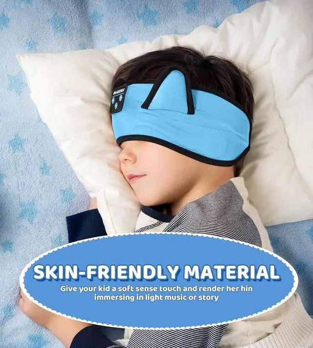 Alt view image 2 of 7 - KIDSBAND Kids Headphones Bluetooth Headband Adjustable, Wireless Sleep Headphones for Kids with Wired Playback 3.5 MM Jack for Teens/Boys/Girls/Smartphones/School/Kindle/Airplane Travel/Plane/Tablet