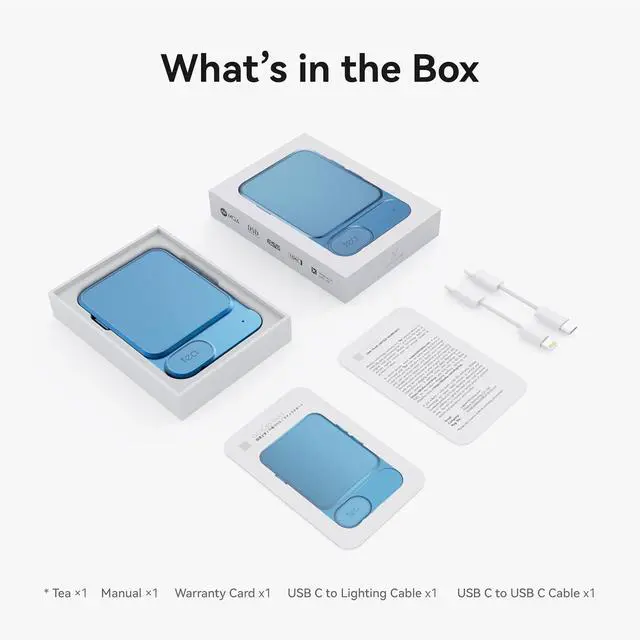 Alt view image 7 of 7 - Khadas Tea Portable Headphone Bluetooth Amplifier,HiFi Hi-Res DAC USB Bluetooth 5.0, LDAC/aptX HD, PCM, DSD, MQA 32bit/384KHz ESS ES9281ACPro Qualcomm QCC5125 (Teal Blue)