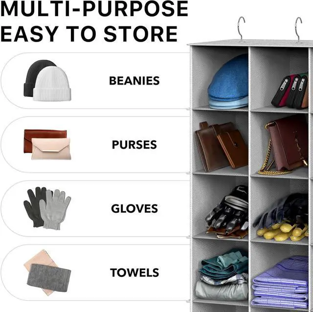 Alt view image 7 of 7 - Simple Houseware 24 Section Shelves Hanging Shoes Organizer, Gray
