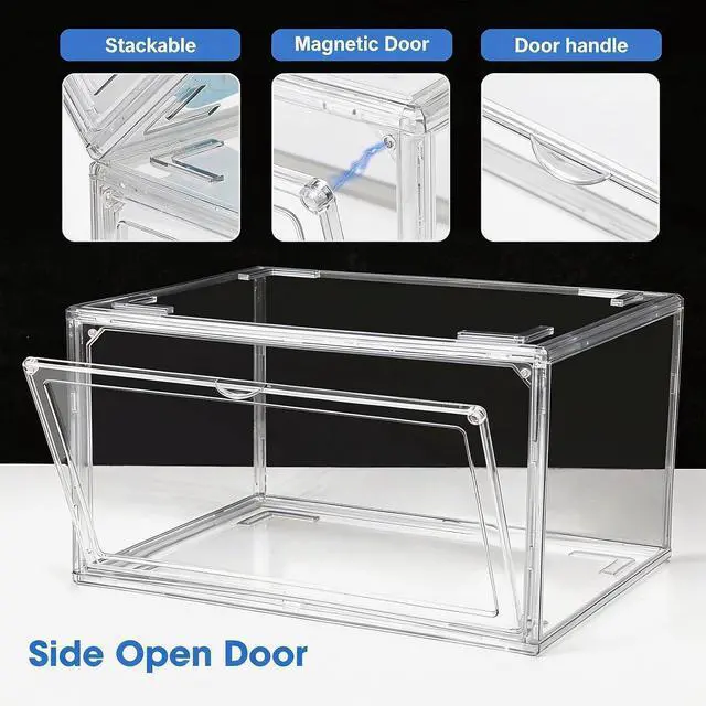 Alt view image 3 of 7 - HIYOHIYO Clear Shoe Storage Box with Large Capacity Fits US Size 14, 1-Pack