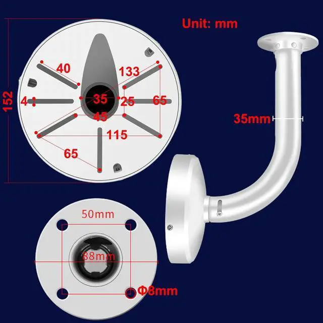 Alt view image 4 of 7 - Security Camera J Type Wall Mount Bracket, Dome Camera Mount Universal Camera Wall Mounting Bracket/IP Camera for CCTV Security Camera (250mm/10 inch Length J Mount)