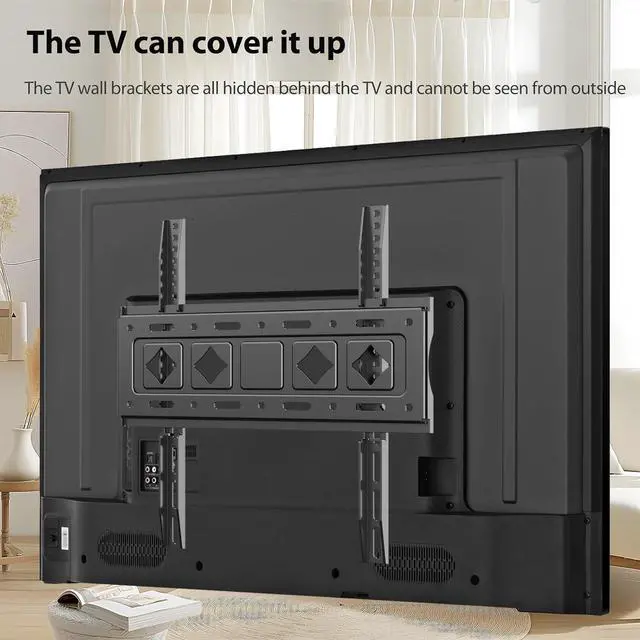 Alt view image 7 of 7 - Fixed TV wall Mount for Most 32-68 Inch 4K,LED, LCD and Plasma TVs,TV Wall Bracket VESA Up to 400x400mm,Weight Capacity 99lbs,Low Profile wall Mount tv Bracket 40 43 50 55 60 65 Inch