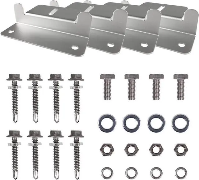 Main image of HQST Solar Panel Mounting Brackets with Nuts and Bolts Set of 4 Units, Supporting for RV, Boat, Roof, Wall and Other Off Gird Installation