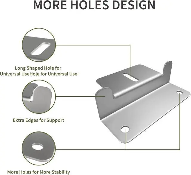 Alt view image 2 of 7 - HQST Solar Panel Mounting Brackets with Nuts and Bolts Set of 4 Units, Supporting for RV, Boat, Roof, Wall and Other Off Gird Installation