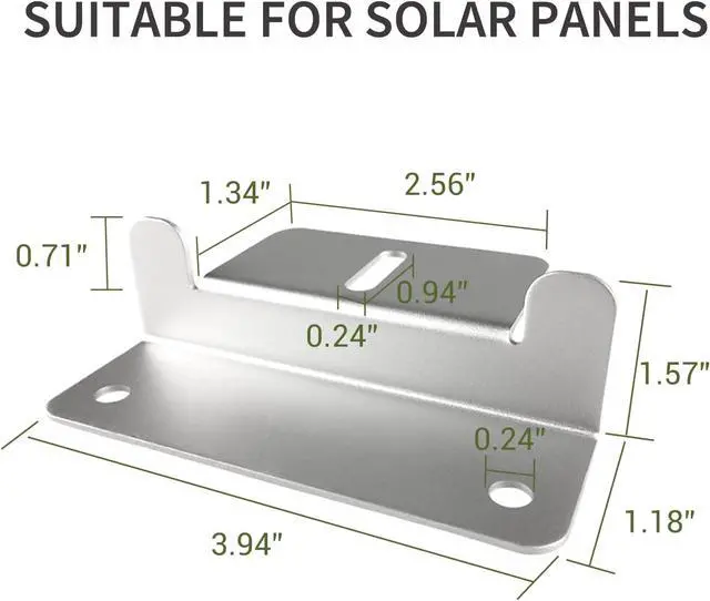 Alt view image 4 of 7 - HQST Solar Panel Mounting Brackets with Nuts and Bolts Set of 4 Units, Supporting for RV, Boat, Roof, Wall and Other Off Gird Installation