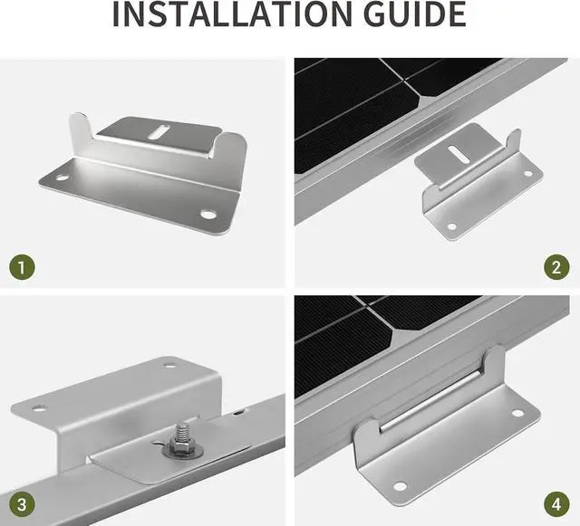 Alt view image 5 of 7 - HQST Solar Panel Mounting Brackets with Nuts and Bolts Set of 4 Units, Supporting for RV, Boat, Roof, Wall and Other Off Gird Installation