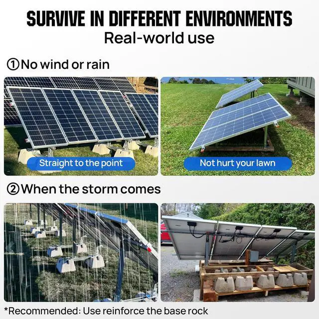 Alt view image 5 of 7 - ECO-WORTHY Upgraded Solar Ground Mount Adjustable Multi-Pieces Solar Panel Mounting Brackets Kit System for 4pcs 200W/3pcs 300W/2pcs 400W Solar Panels for Ground,Open Space, Cabins and Backyard Sheds