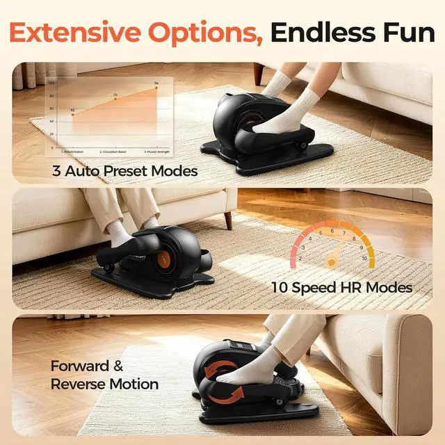 Alt view image 6 of 7 - YOSUDA Under Desk Elliptical Machine, Seated Pedal Exerciser for Seniors
