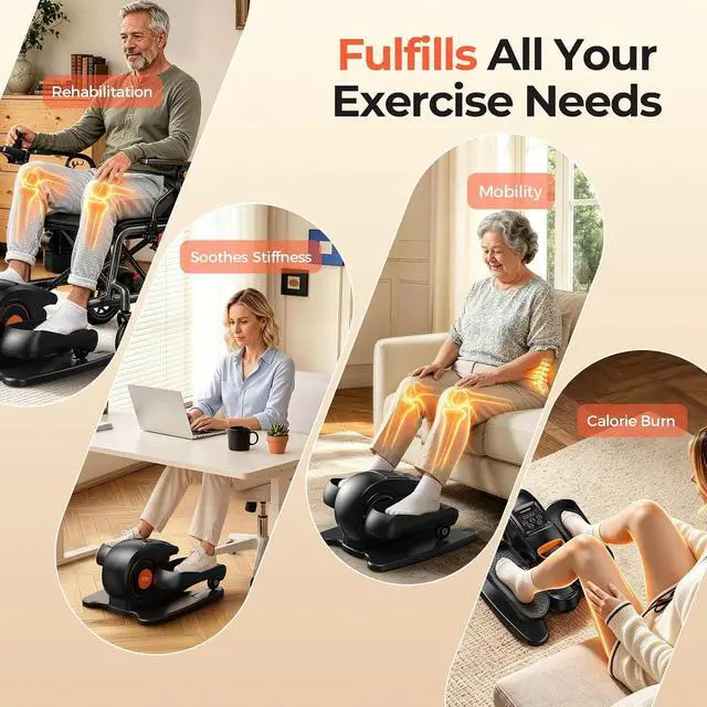 Alt view image 3 of 7 - YOSUDA Under Desk Elliptical Machine, Seated Pedal Exerciser for Seniors