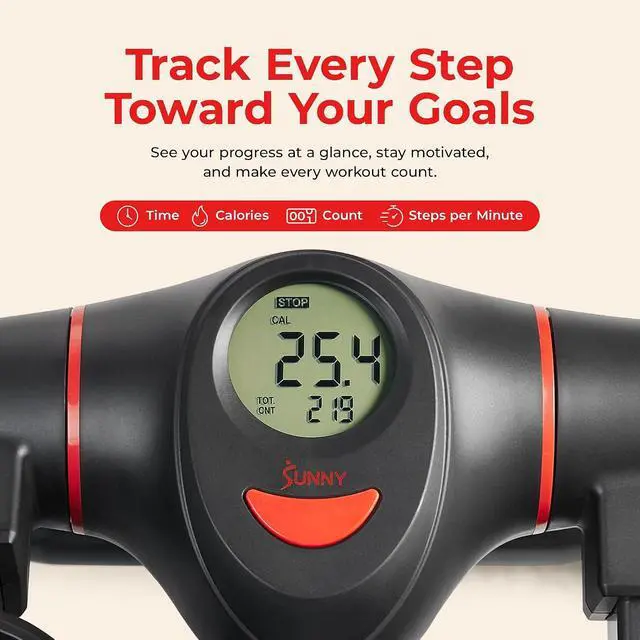 Alt view image 6 of 7 - Sunny Health & Fitness Smart Power Stepper with Resistance Bands for Cardio