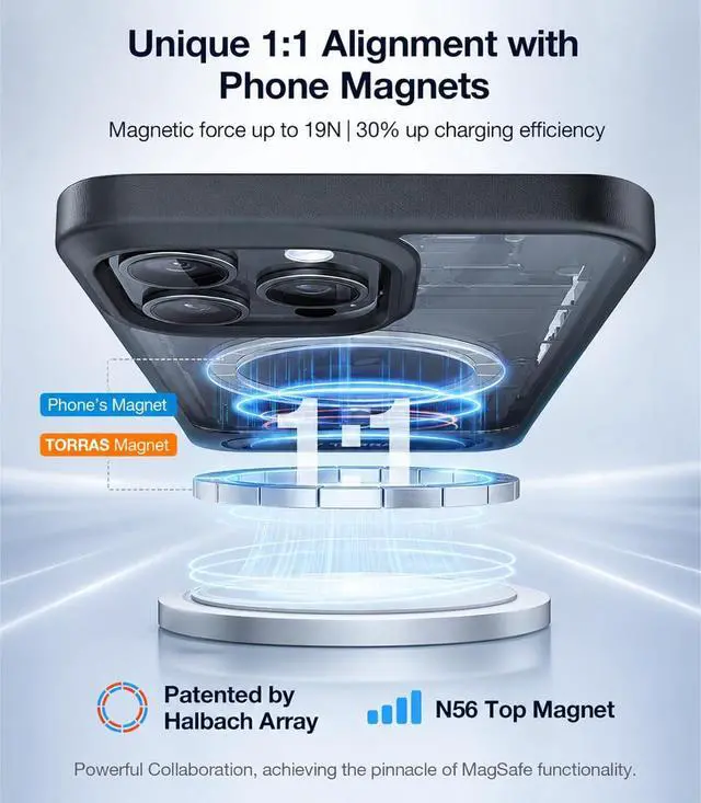 Alt view image 4 of 7 - TORRAS Strong Magnetic & Seamless Stand for iPhone 15 Pro Max Case Black
