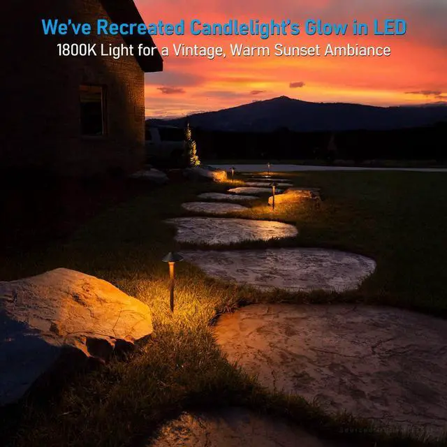 Alt view image 2 of 7 - LEONLITE 6-Pack 5CCT Low Voltage LED Pathway Lights, Saucer Head