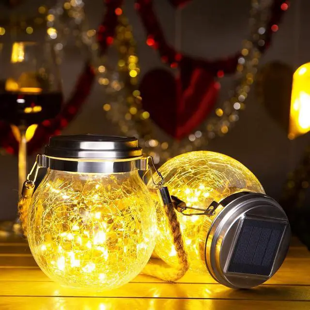 Main image of ROSHWEY Solar Lantern Gifts for Women, 4 Pack Hanging Garden Decor Lights Outdoor Waterproof with 30 LED for Halloween Christmas Easter Gift