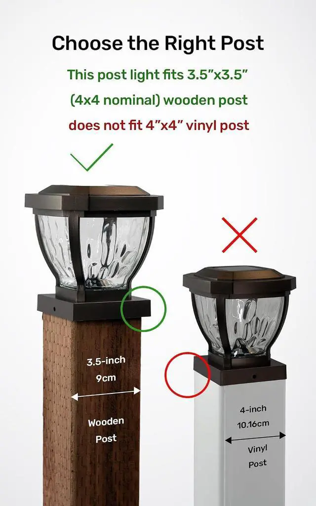 Alt view image 3 of 7 - Home Zone Living 2PK Solar Post Cap Lights, Decorative Glass, Bronze, 4x4