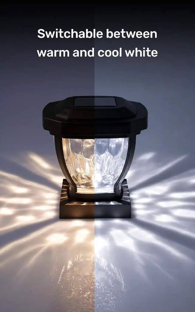 Alt view image 7 of 7 - Home Zone Living 2PK Solar Post Cap Lights, Decorative Glass, Bronze, 4x4