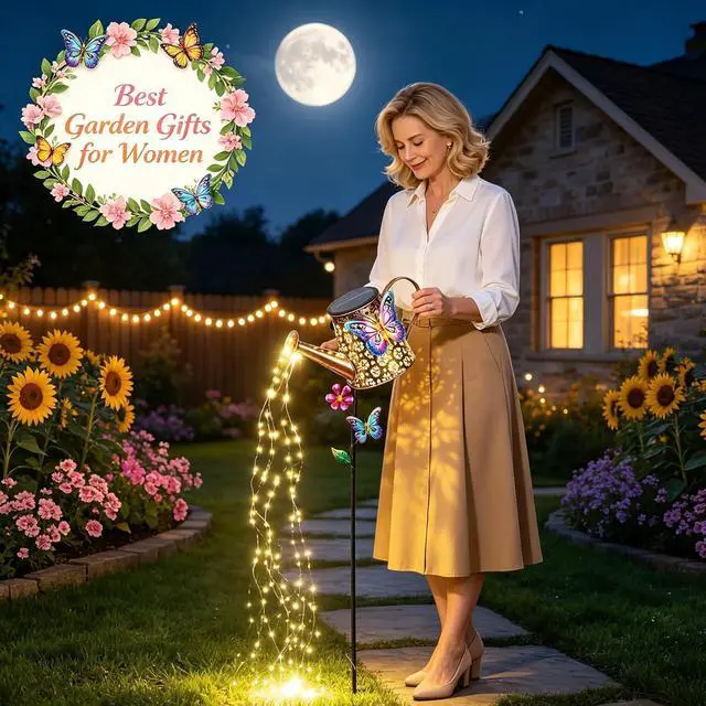 Alt view image 2 of 7 - Solar Watering Can with Lights Outdoor Garden Gifts for Women Mom Grandma
