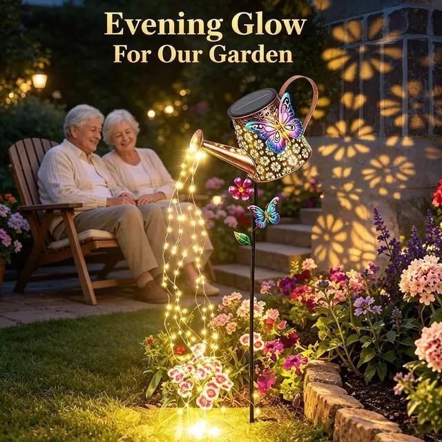 Alt view image 3 of 7 - Solar Watering Can with Lights Outdoor Garden Gifts for Women Mom Grandma