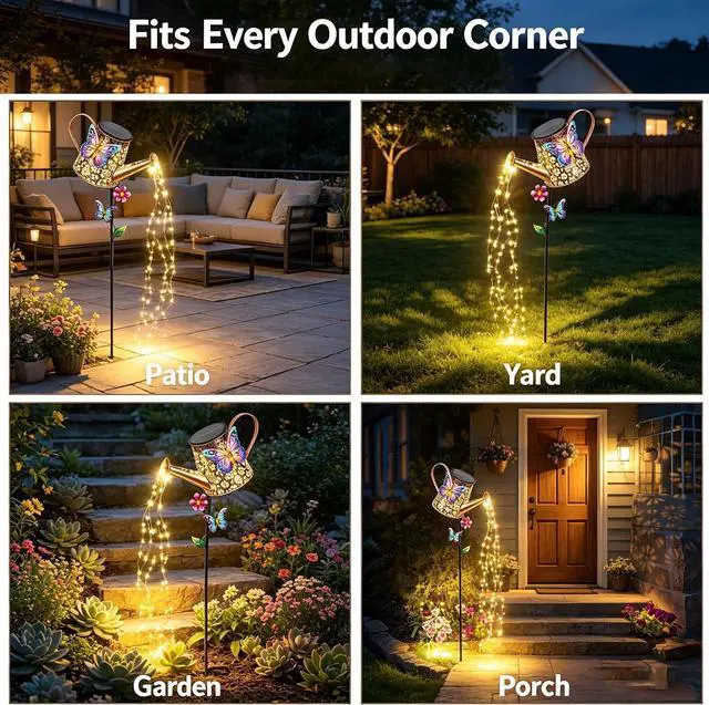 Alt view image 5 of 7 - Solar Watering Can with Lights Outdoor Garden Gifts for Women Mom Grandma