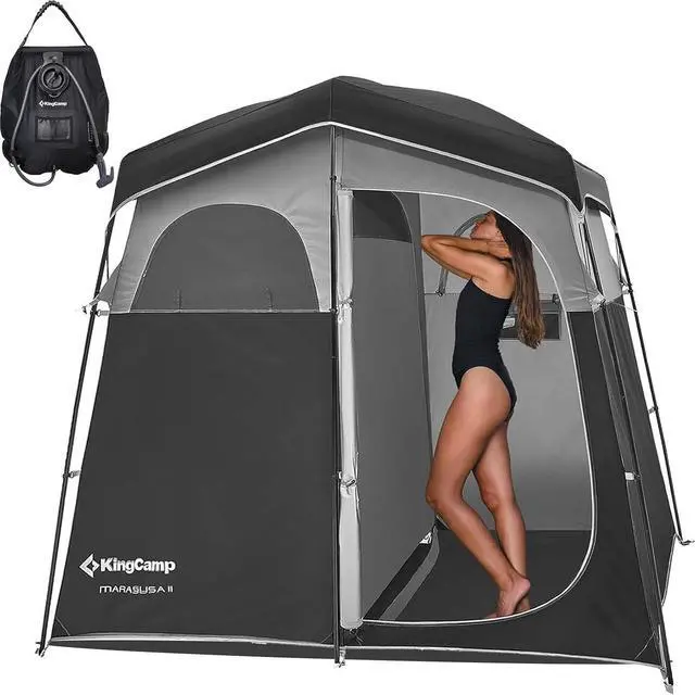 Main image of KingCamp Shower Tent, Portable Privacy Tent Outdoor Camping 1/2 Room Toilet Tents with Shower Bag & Dressing Room for Beach, Camping & Hiking
