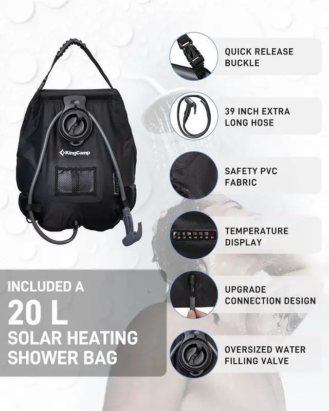 Alt view image 6 of 7 - KingCamp Shower Tent, Portable Privacy Tent Outdoor Camping 1/2 Room Toilet Tents with Shower Bag & Dressing Room for Beach, Camping & Hiking
