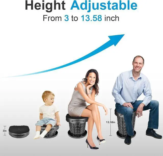 Alt view image 2 of 7 - imodomio Retractable Portable Toilet Camping Toilet - Adjustable Height Camp Toilet Portable Potty for Camping, Car, Travel, Boat, Beach, Tent and Emergency Use