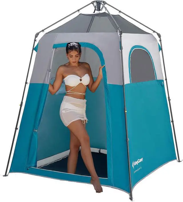 Main image of KingCamp Instant Shower Tent, Portable Superior Stable Privacy Shelter, Large Room Outdoor Toilet Tent with Floor for Beach, Camping & Hiking, Setup in Under 60s