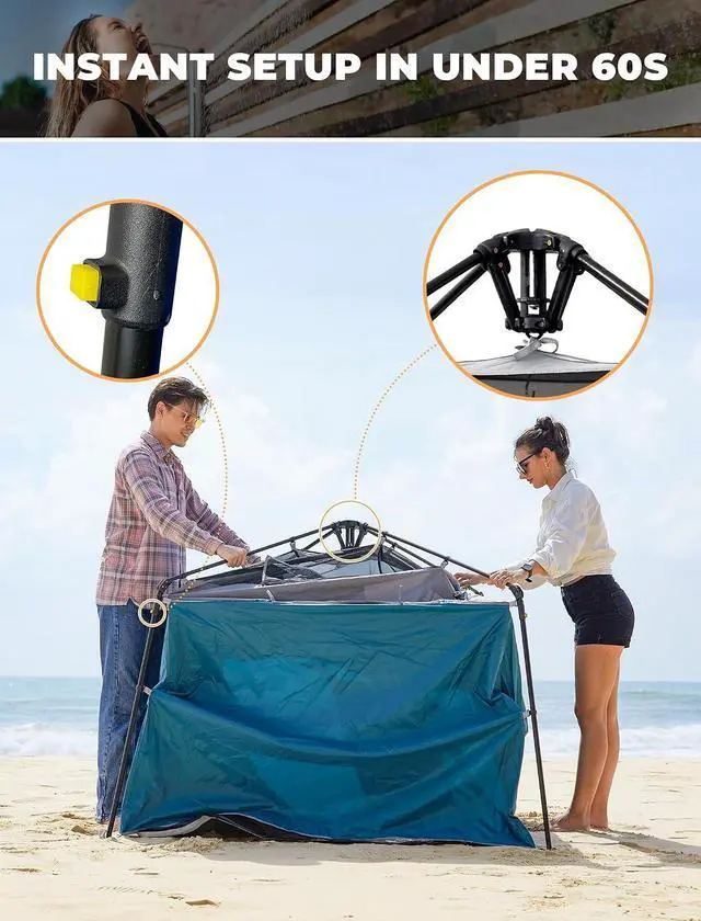 Alt view image 2 of 7 - KingCamp Instant Shower Tent, Portable Superior Stable Privacy Shelter, Large Room Outdoor Toilet Tent with Floor for Beach, Camping & Hiking, Setup in Under 60s