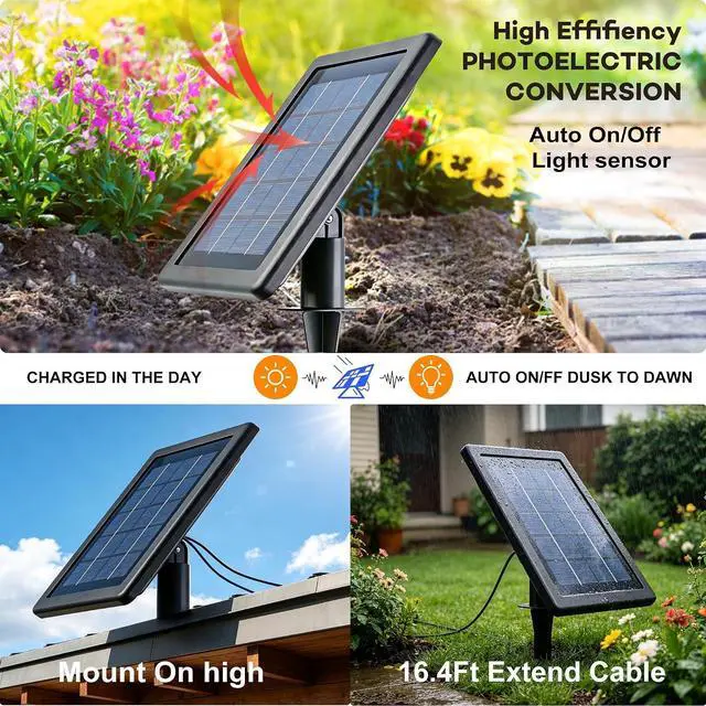 Alt view image 2 of 7 - SUNLONG Solar Spot Lights Outdoor Waterproof 3 Modes 16.4Ft Extension Cord