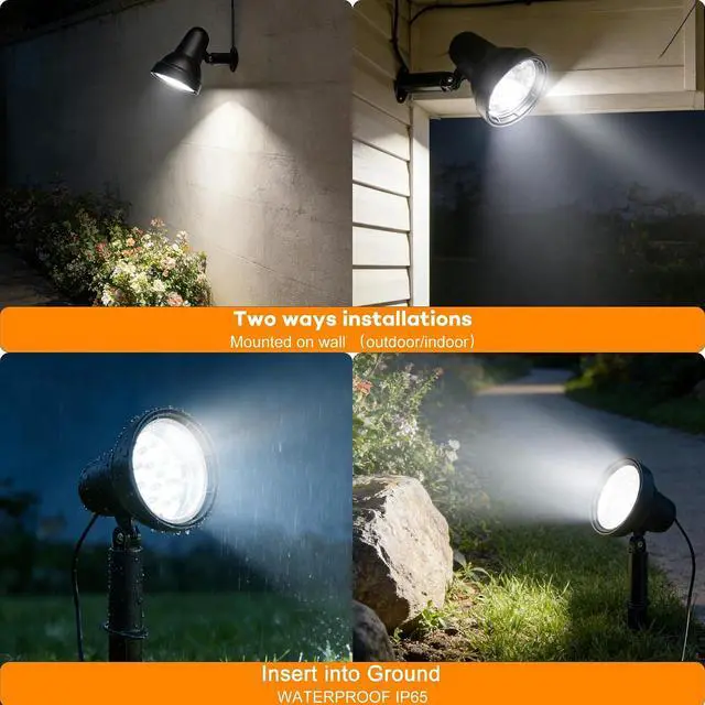 Alt view image 3 of 7 - SUNLONG Solar Spot Lights Outdoor Waterproof 3 Modes 16.4Ft Extension Cord