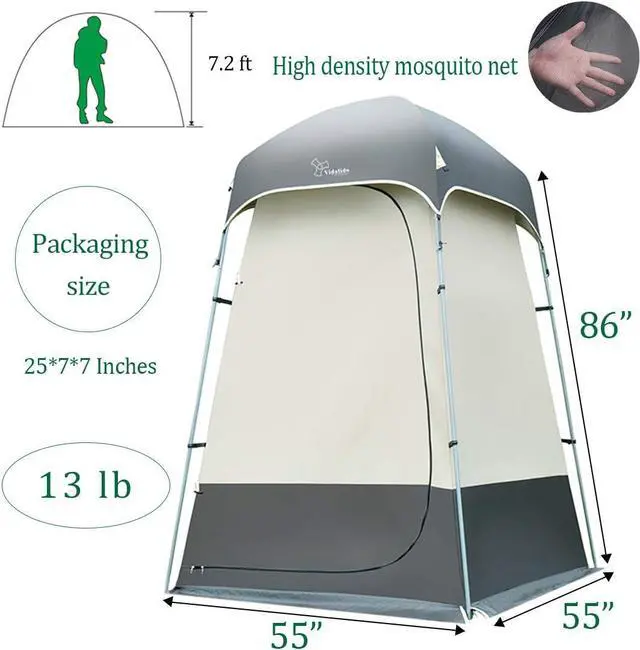 Alt view image 6 of 7 - Outdoor Shower Tent Changing Room Privacy Portable Camping Shelters