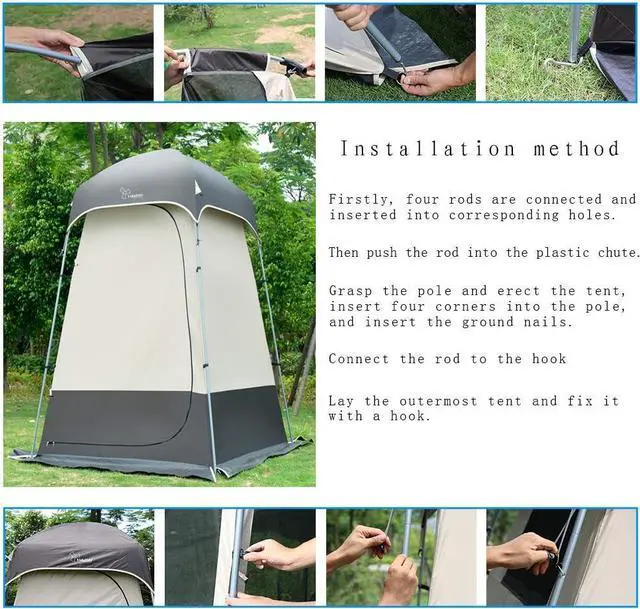 Alt view image 7 of 7 - Outdoor Shower Tent Changing Room Privacy Portable Camping Shelters