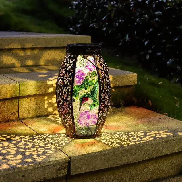 Alt view image 6 of 7 - Solar Lanterns Outdoor Waterproof, Hummingbird Gifts for Women Garden Decor