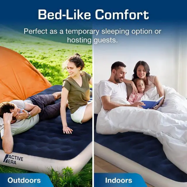 Alt view image 5 of 7 - Active Era Luxury Camping Air Mattress with Built in Pump - Queen, USB Rechargeable Pump, Travel Bag for Tent Camping