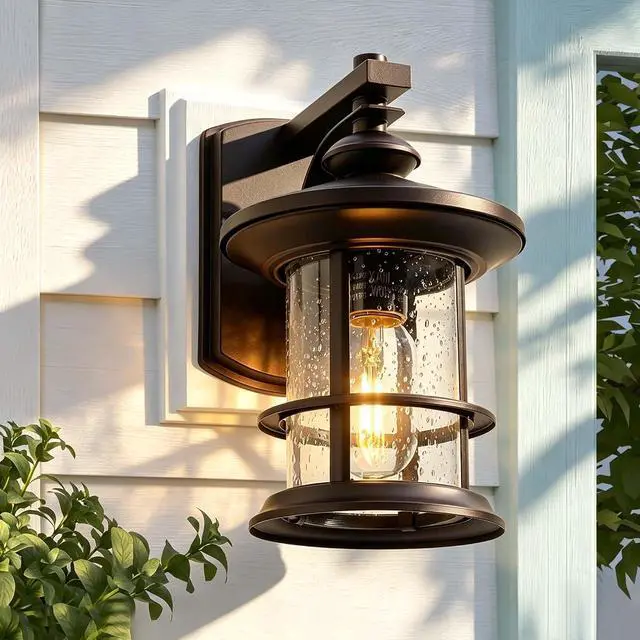 Alt view image 2 of 7 - MICSIU 100W Max Vintage Farmhouse Oil Rubbed Bronze Outdoor Wall Light