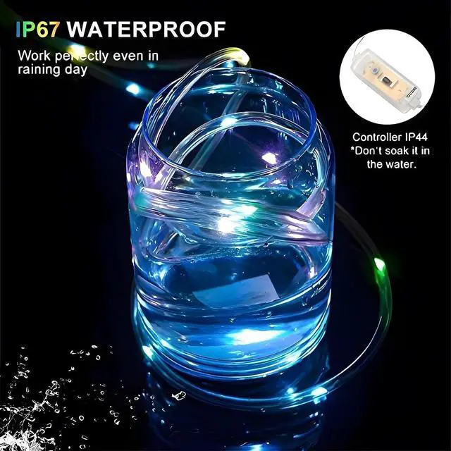 Alt view image 3 of 7 - ANJAYLIA 105FT 320 LED Color Changing Rope Lights with Plug and Remote