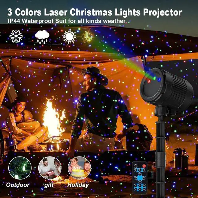 Alt view image 6 of 7 - Laser Christmas Projector Lights Outdoor, Firefly Light Show for Trees