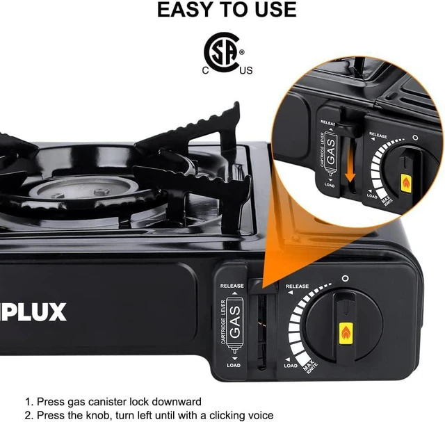 Alt view image 4 of 7 - Camplux Dual Fuel Propane & Butane Stove with Carrying Case, Portable Camping Stoves with CSA Certification