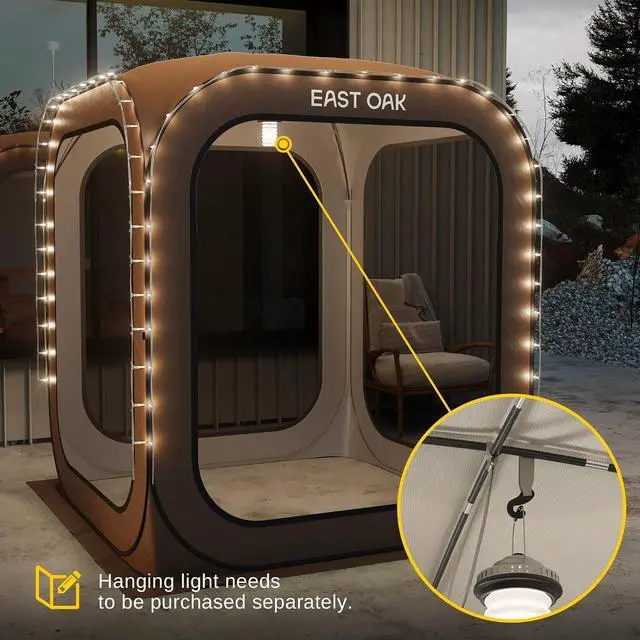 Alt view image 7 of 7 - East Oak Screen House Tent Pop-Up, Portable Screen Room Canopy Instant Screen Tent 6 x 6 FT with Carry Bag for Patio, Backyard, Deck & Outdoor Activities, Beige