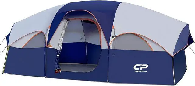 Main image of CAMPROS CP 8 Person Camping Tent, Room Divider, Rainfly, Weather Resistant