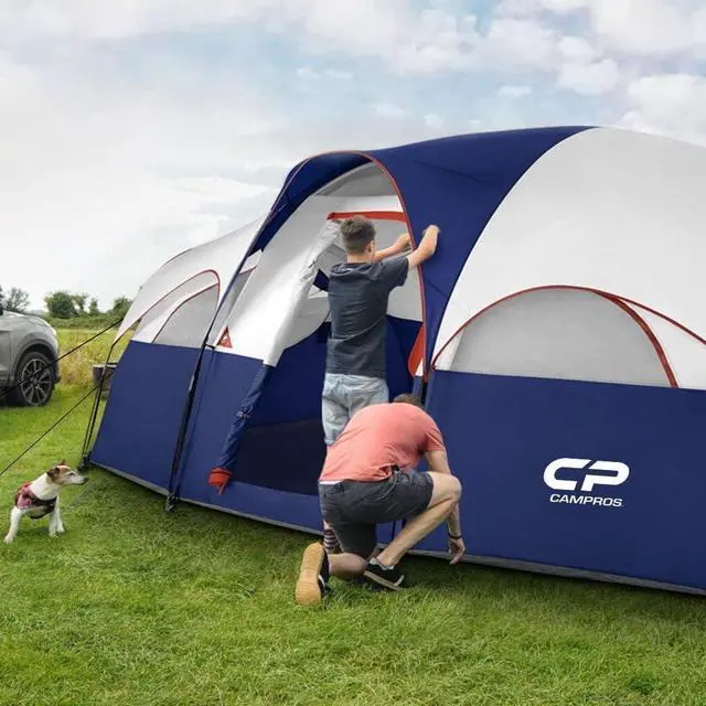 Alt view image 5 of 7 - CAMPROS CP 8 Person Camping Tent, Room Divider, Rainfly, Weather Resistant