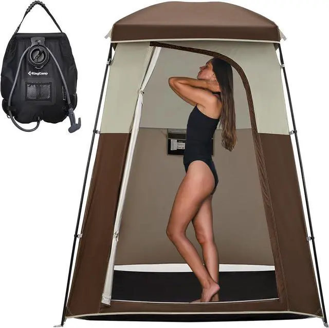 Main image of KingCamp Shower Tent, Portable Privacy Tent Outdoor Camping 1/2 Room Toilet Tents with Shower Bag & Dressing Room for Beach, Camping & Hiking
