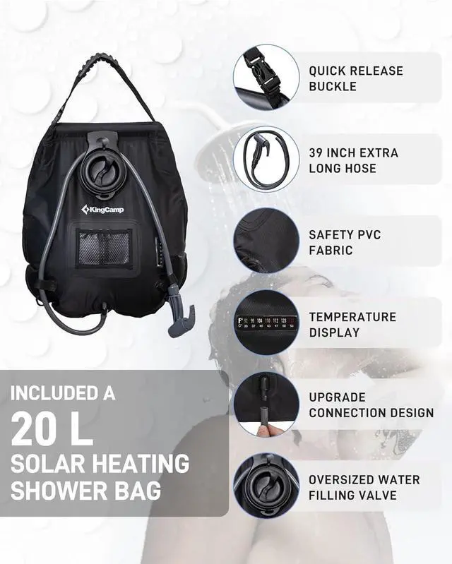 Alt view image 6 of 7 - KingCamp Shower Tent, Portable Privacy Tent Outdoor Camping 1/2 Room Toilet Tents with Shower Bag & Dressing Room for Beach, Camping & Hiking
