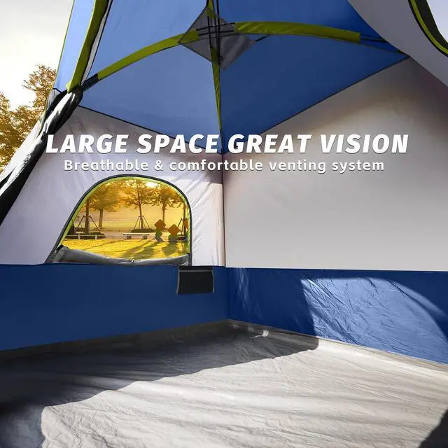 Alt view image 3 of 6 - UNP 2/4/6/8 Person Tent, Portable Cabin Tent, Camping Tent 4-Person Easy Set Up, Waterproof with Top Rainfly for Outdoor Camping/Hiking