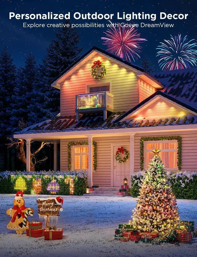 Alt view image 3 of 7 - Govee Outdoor Net Lights, 2.8 * 9.4ft with RGBIC,DIY Functions and 480 LEDs